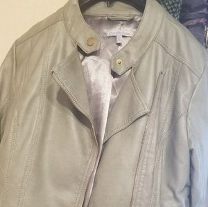 Super cute pale green leather jacket